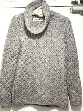 ARAN MOR IRELAND TURTLENECK KNITTED WOOL SWEATERS SIZE M